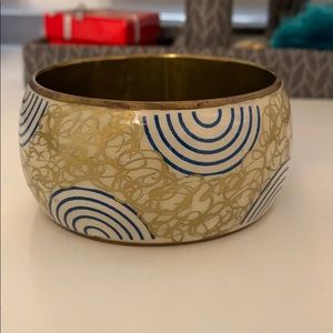 Gold blue and white JCrew bangle